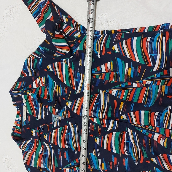 Soft Surrounding Sail Away Boat Print Tunic Top - Picture 5 of 14